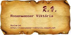 Rosenwasser Viktória névjegykártya
